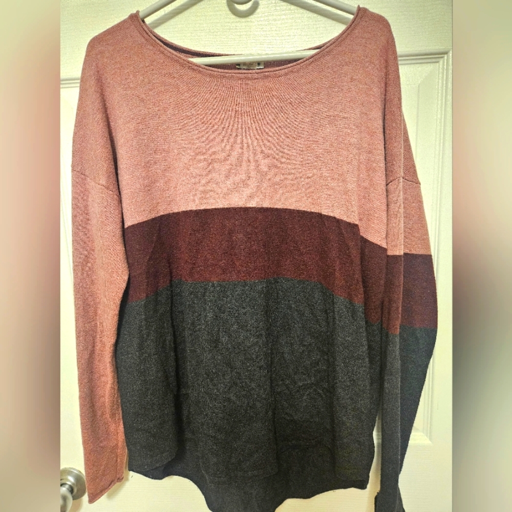 Smartwool Shadow Pine Merino Wool Blend Colorblock Sweater XL